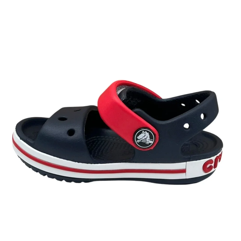 Crocs Crocband Baby Boys Girls Adjustable Sandal Size 4 Navy Red Water Friendly